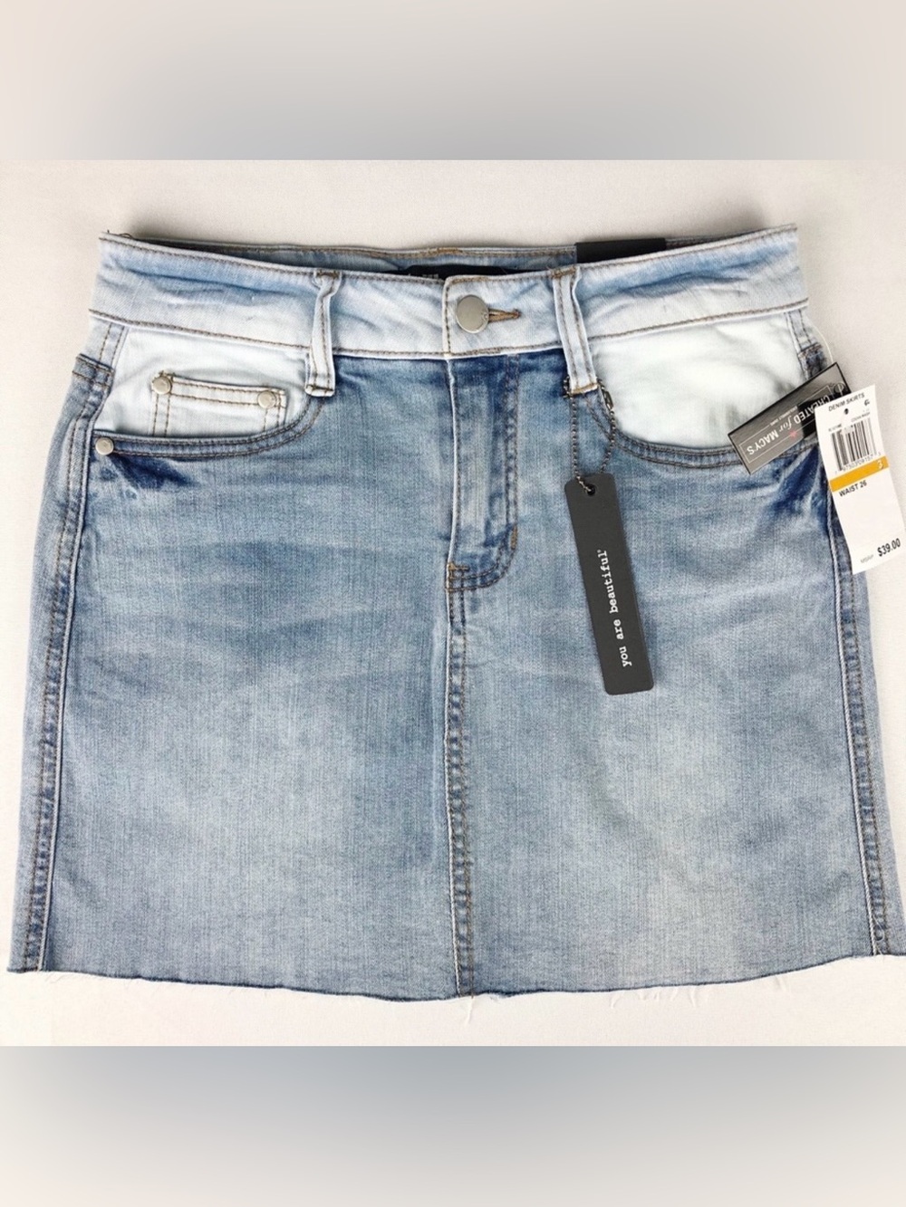 Jean Skirt Dollhouse Denim Raw Edge Juniors Size 3